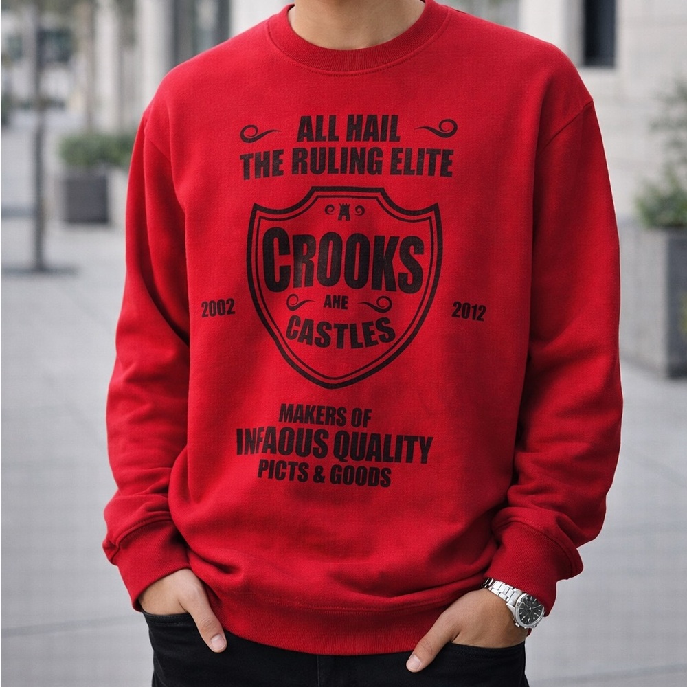Crooks & Castles Red Graphic Sweatshirt
